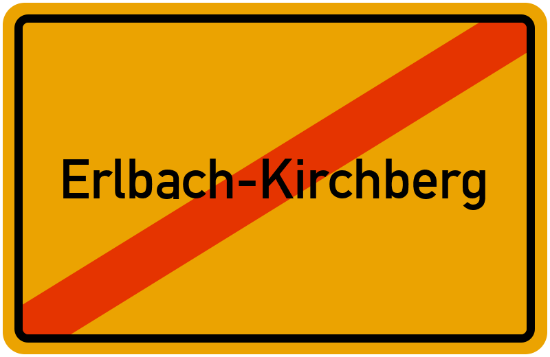 Ortsschild Erlbach-Kirchberg