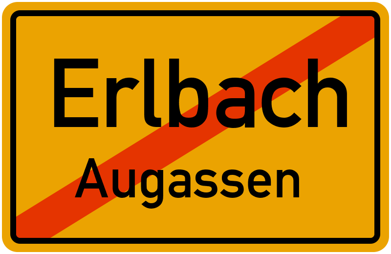 Ortsschild Erlbach