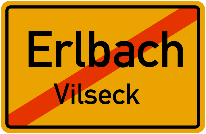 Ortsschild Erlbach