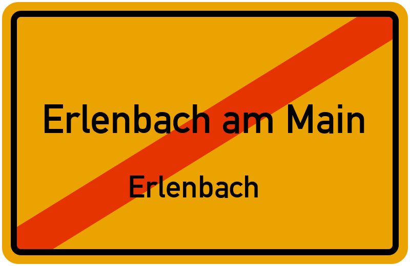 Ortsschild Erlenbach am Main