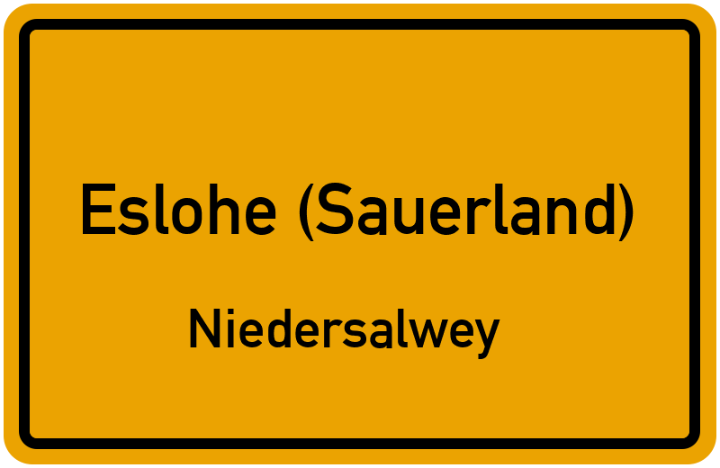 Ortsschild Eslohe (Sauerland)