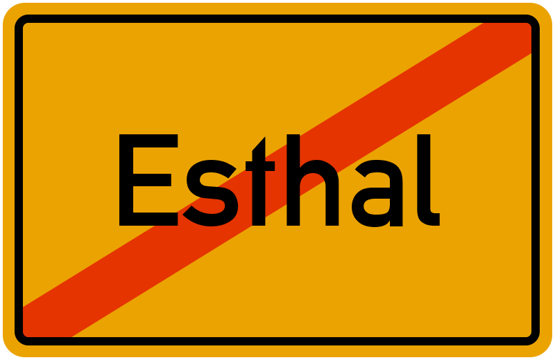 Ortsschild Esthal