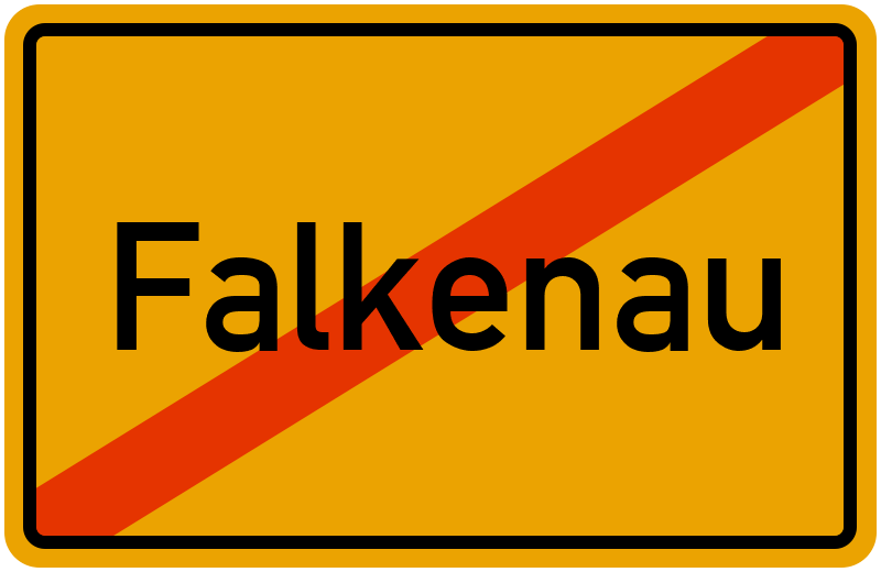 Ortsschild Falkenau