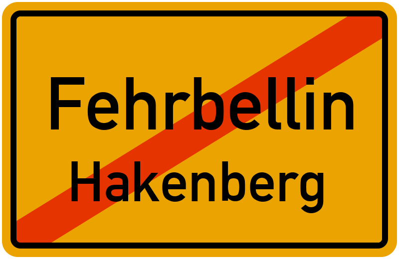 Ortsschild Fehrbellin