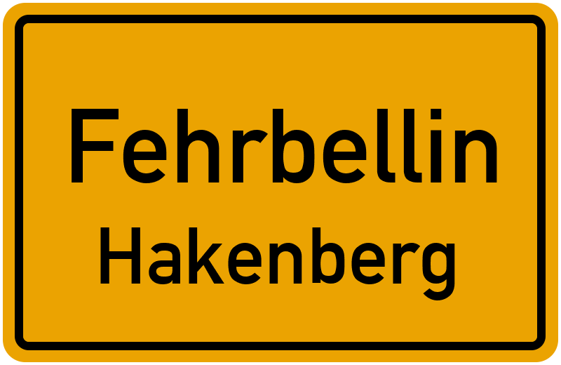 Ortsschild Fehrbellin