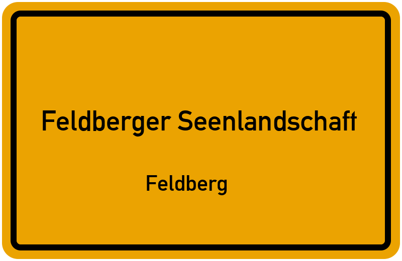 Ortsschild Feldberger Seenlandschaft