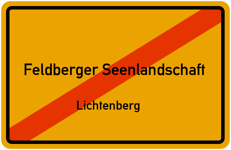 Ortsschild Feldberger Seenlandschaft