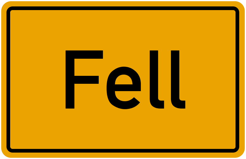 Ortsschild Fell