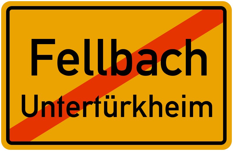 Ortsschild Fellbach