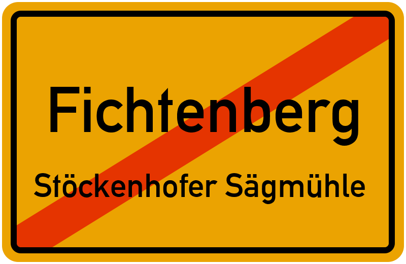 Ortsschild Fichtenberg