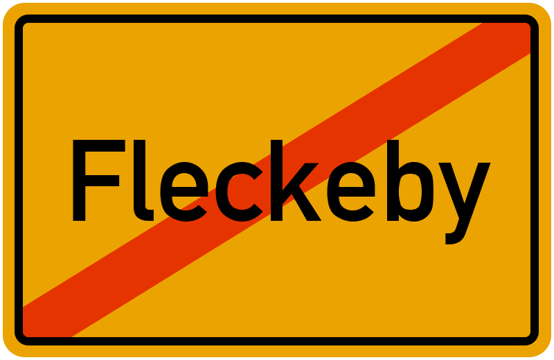 Ortsschild Fleckeby