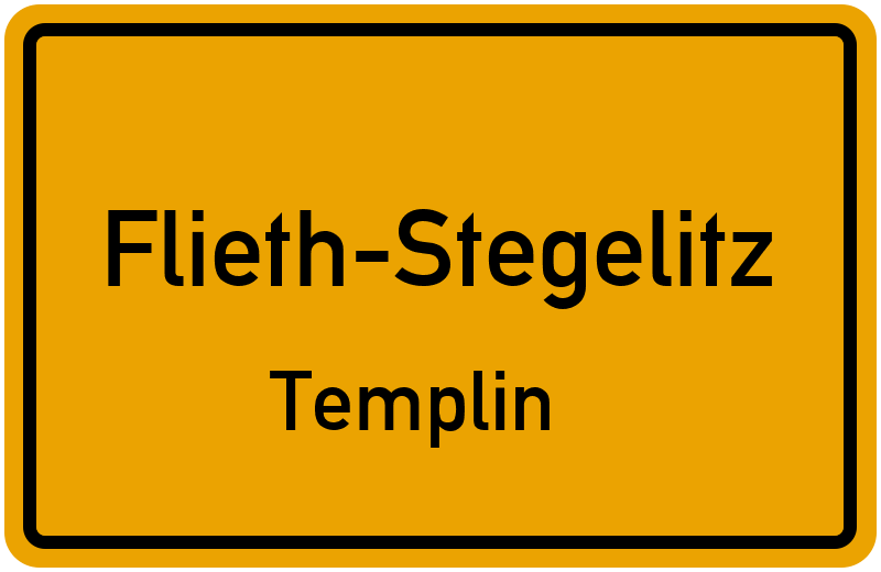 Ortsschild Flieth-Stegelitz