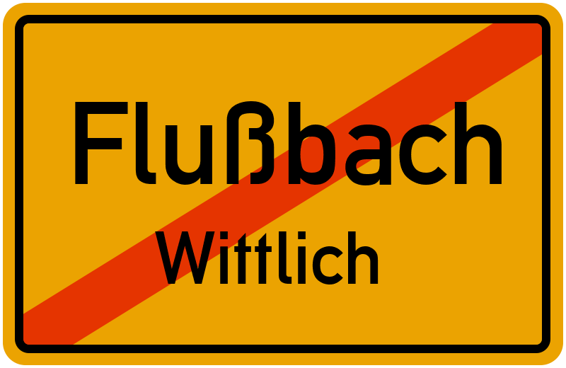 Ortsschild Flußbach