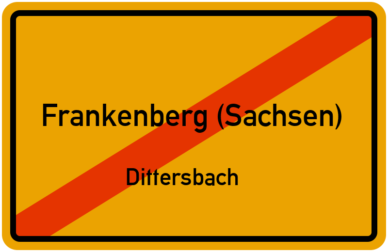 Ortsschild Frankenberg (Sachsen)