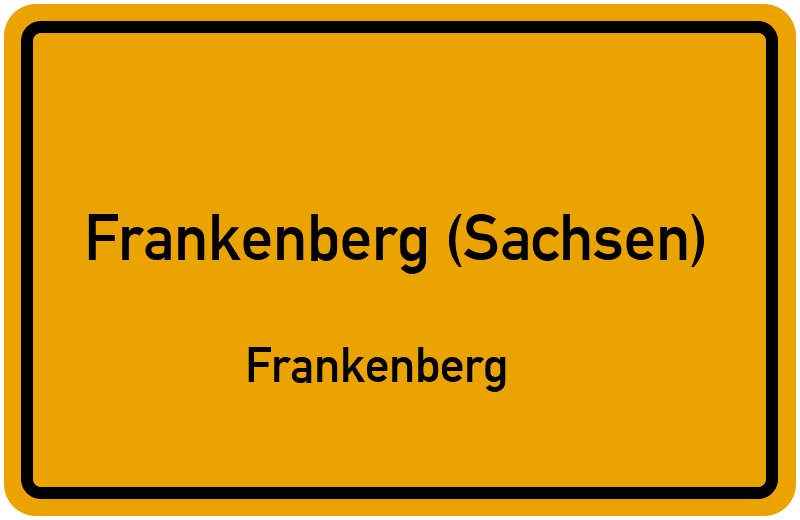 Ortsschild Frankenberg (Sachsen)