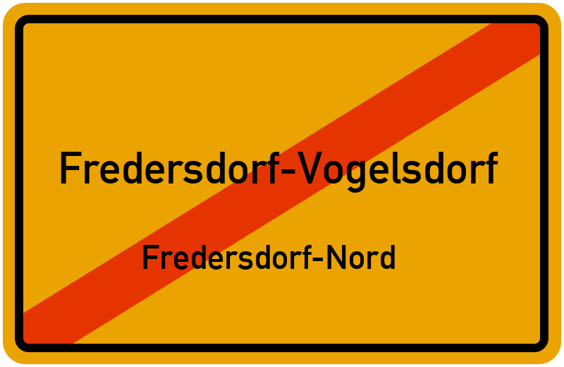 Ortsschild Fredersdorf-Vogelsdorf