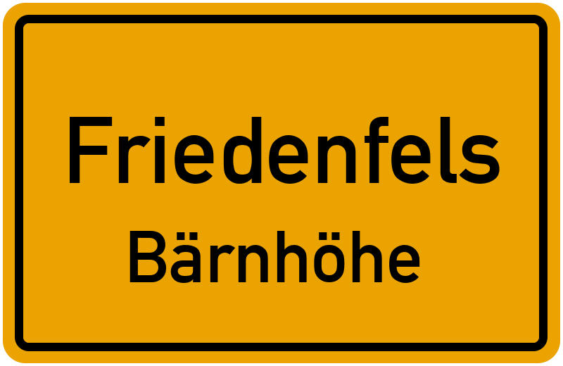 Ortsschild Friedenfels