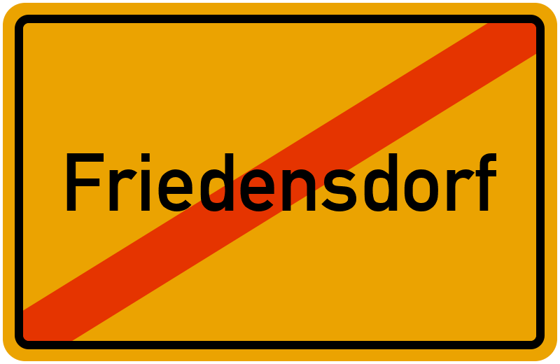 Ortsschild Friedensdorf