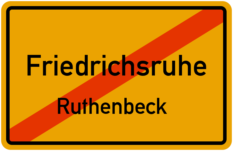 Ortsschild Friedrichsruhe