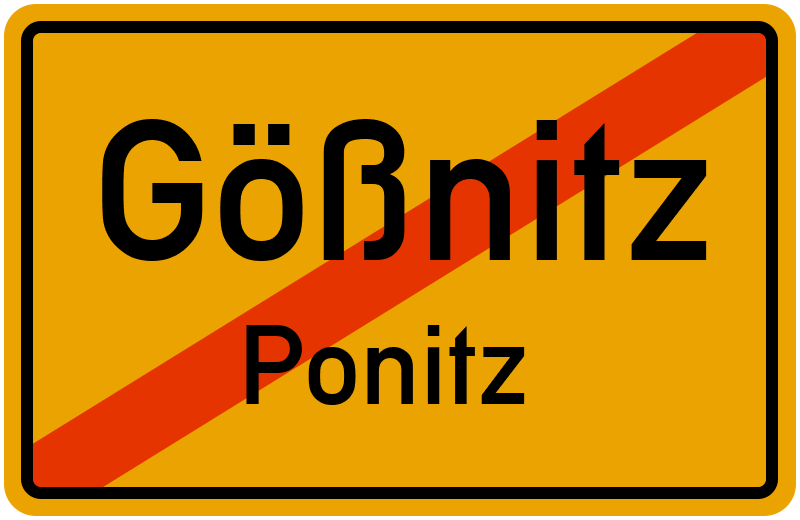 Ortsschild Gößnitz