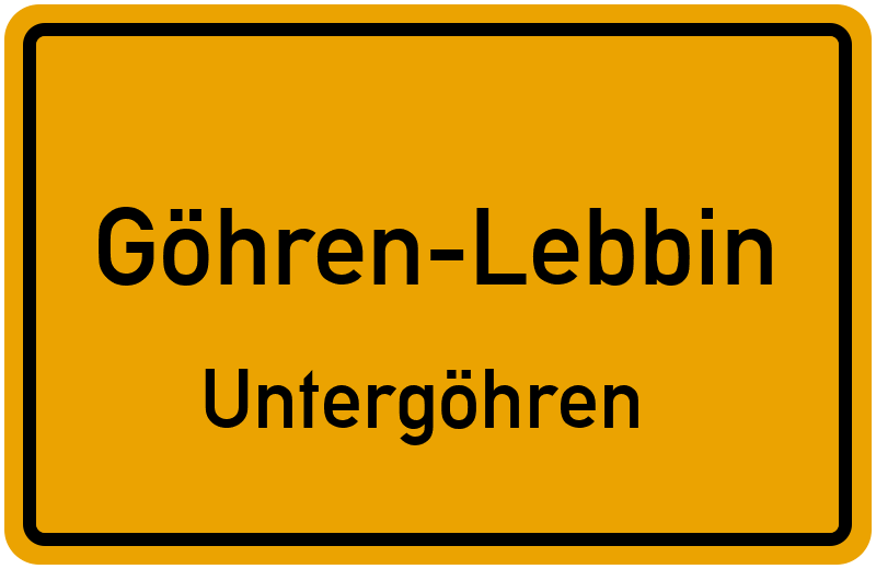 Ortsschild Göhren-Lebbin
