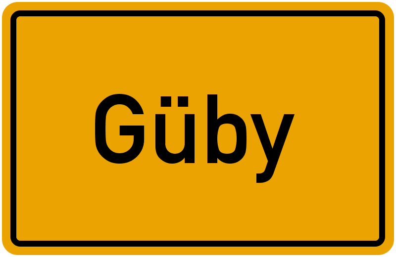 Ortsschild Güby