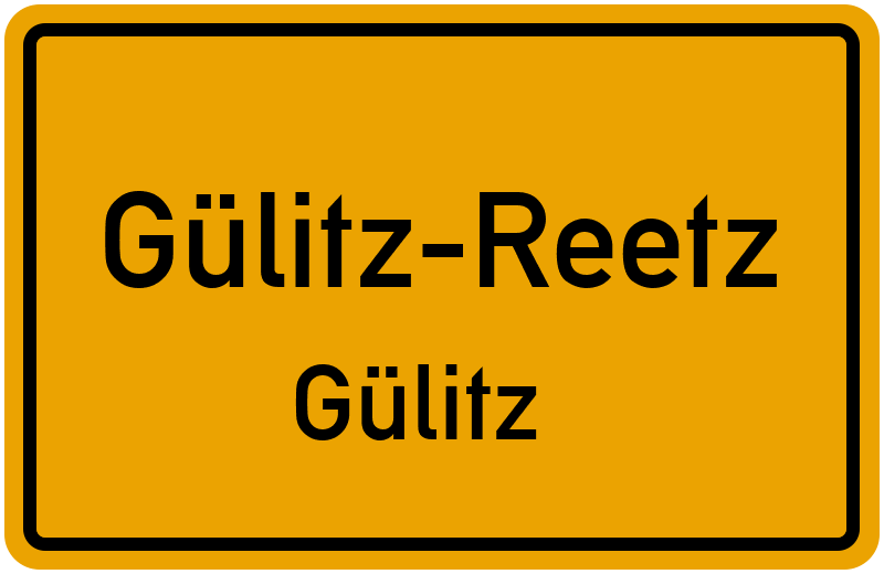 Ortsschild Gülitz-Reetz
