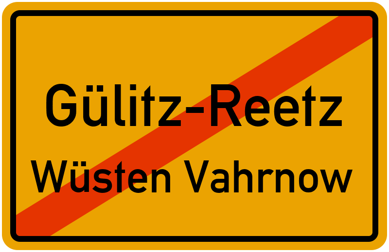 Ortsschild Gülitz-Reetz