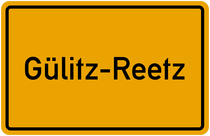 Ortsschild Gülitz-Reetz