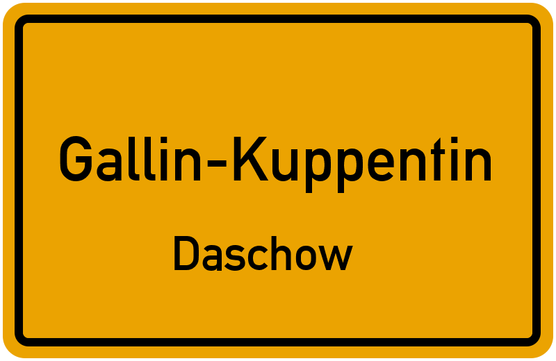 Ortsschild Gallin-Kuppentin