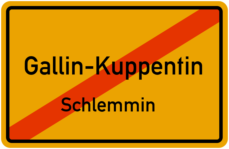 Ortsschild Gallin-Kuppentin