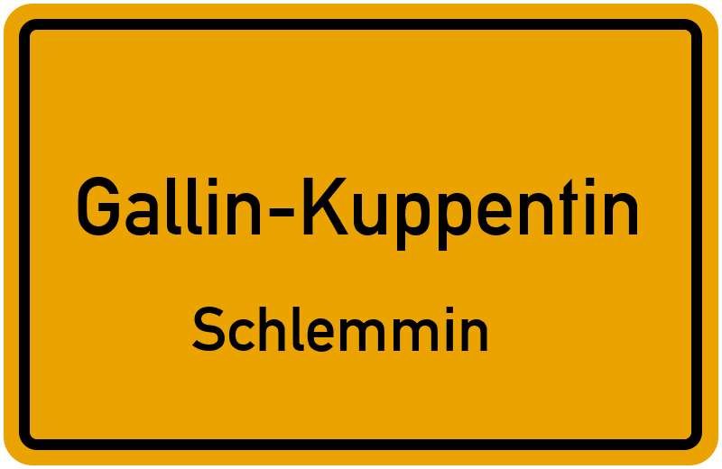 Ortsschild Gallin-Kuppentin