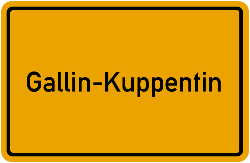 Ortsschild Gallin-Kuppentin