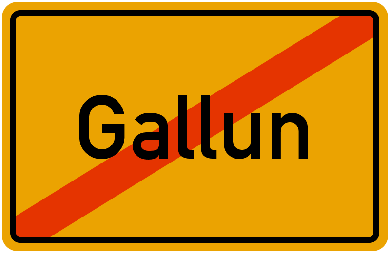 Ortsschild Gallun