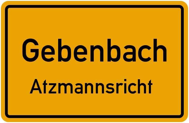 Ortsschild Gebenbach