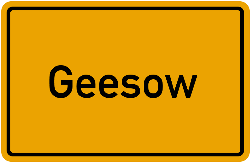 Ortsschild Geesow