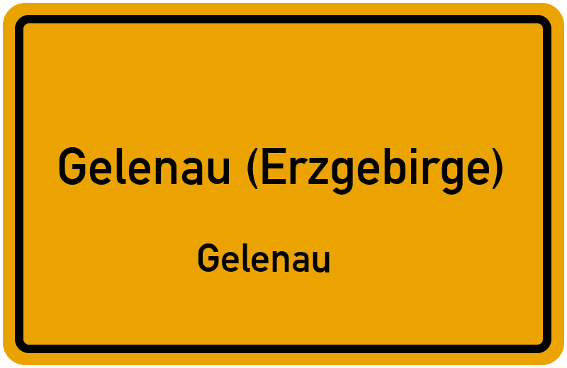 Ortsschild Gelenau (Erzgebirge)