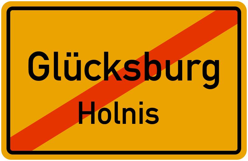 Ortsschild Glücksburg