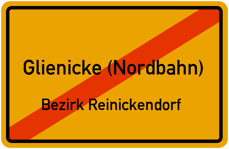 Ortsschild Glienicke (Nordbahn)