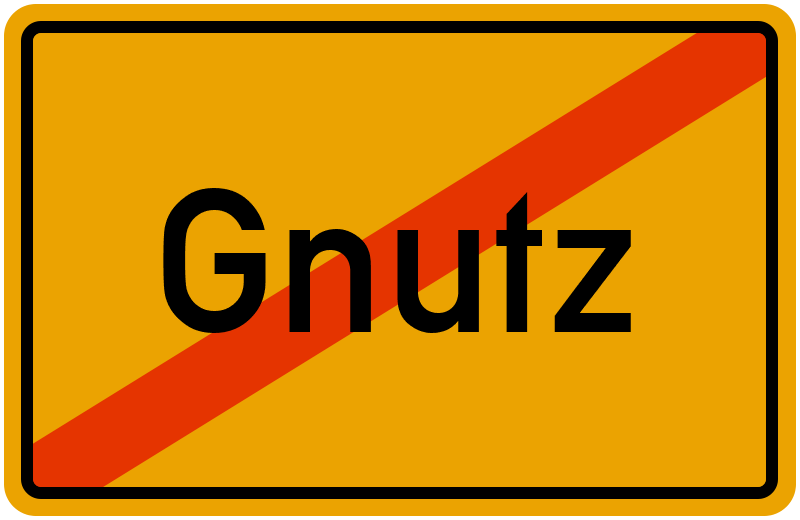 Ortsschild Gnutz