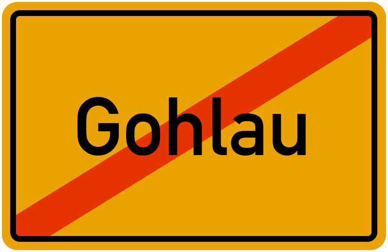 Ortsschild Gohlau