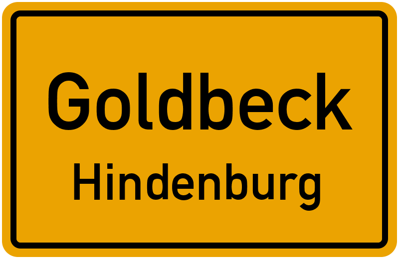 Ortsschild Goldbeck