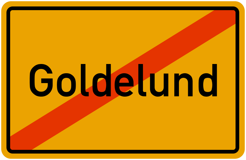 Ortsschild Goldelund