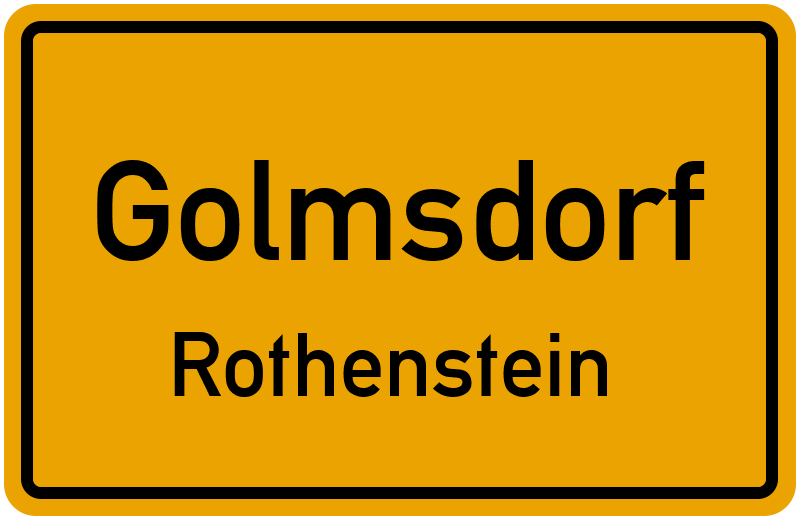 Ortsschild Golmsdorf