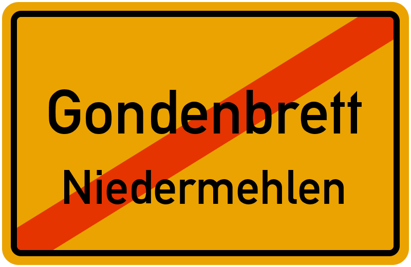 Ortsschild Gondenbrett