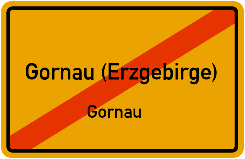 Ortsschild Gornau (Erzgebirge)