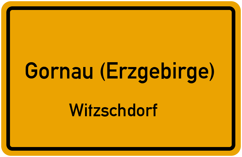 Ortsschild Gornau (Erzgebirge)