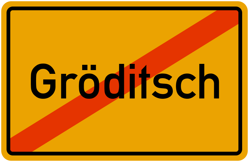 Ortsschild Gröditsch