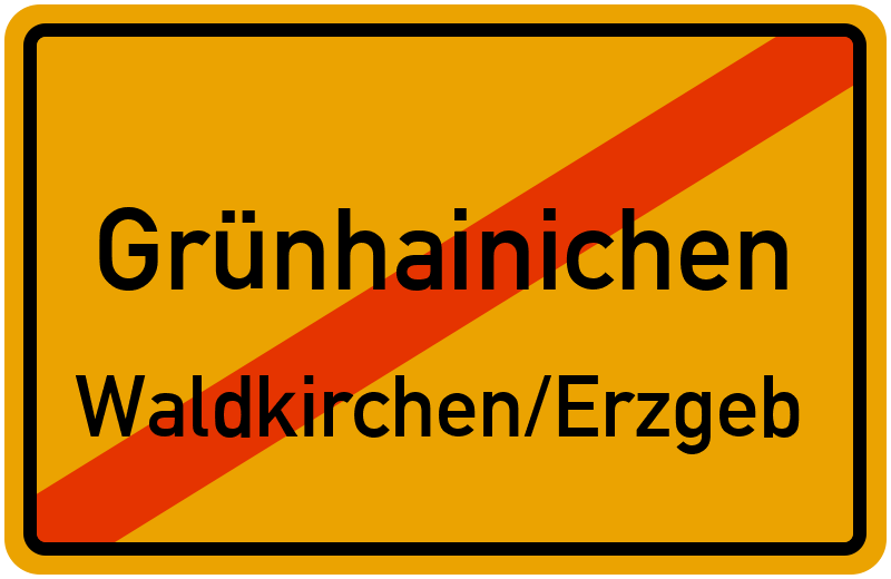 Ortsschild Grünhainichen