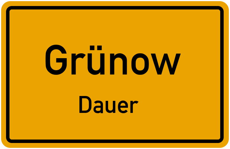 Ortsschild Grünow